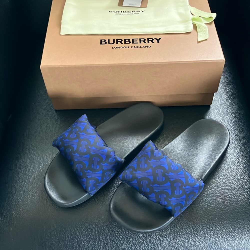Burberry TB monogram slides
